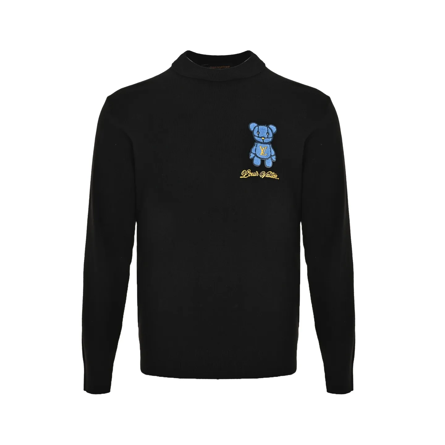 Louis Vuitton/Louis Vuitton 26ss towel patch bear crew neck sweater